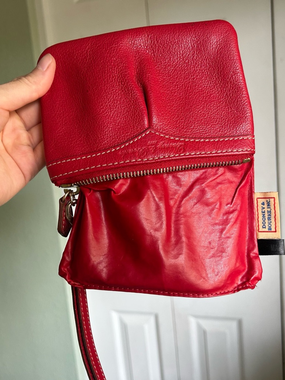 Dooney & Bourke Red Leather Wristlet - Picture 6 of 7
